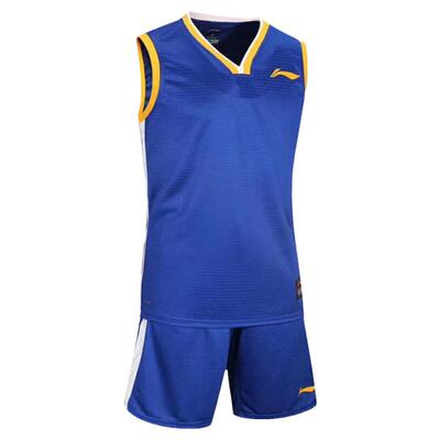 李宁篮球团购比赛男士背心篮球服短裤篮球训练比赛服套装 AATM045