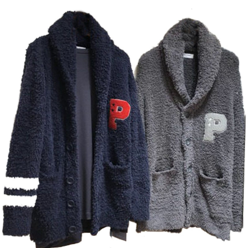 冰激凌藏青色字母情侣款家居服