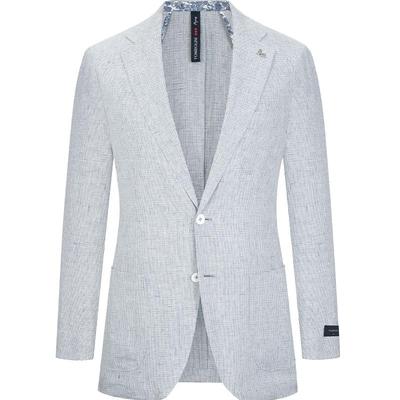 tombolini亚麻格子休闲西装