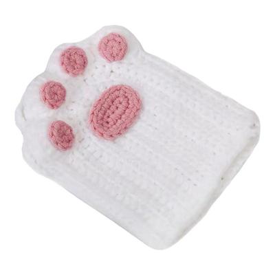 可爱diy抖音同款棉毛线猫爪手套