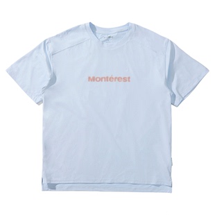 瞬时山野Monterest户外5A抗菌吸湿速干运动宽松基础LOGO短袖T恤男