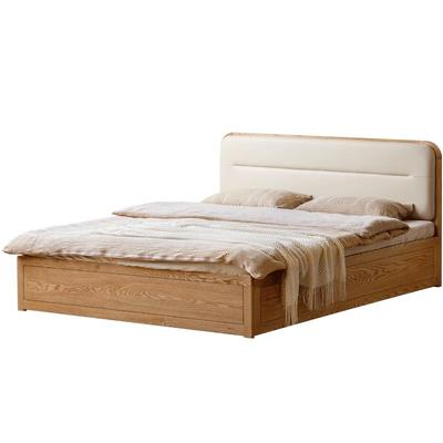 源氏木语红橡木箱体软靠床