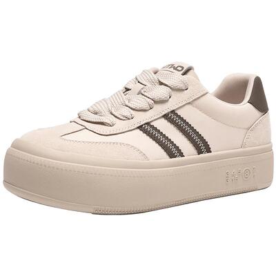 热风2025年女鞋厚底德训鞋