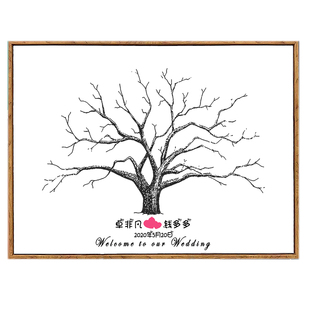 婚礼签到创意框结婚祝福板毕业指纹签到树同学签名台相框画签到画