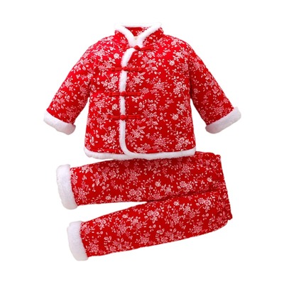 宝宝冬季民族风加绒东北大花袄