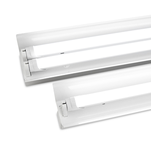 日光灯座光管支架座灯架t8灯管双管荧光底座LED1.2米全套40w30W20W带罩车库教室办公吸顶带罩照明灯插座挂壁