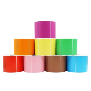 条形码铜板不干胶标签纸碳带彩色打印机价格贴纸60x40507080100150红橙黄绿蓝紫粉棕牛皮色铜版纸不粘胶颜色