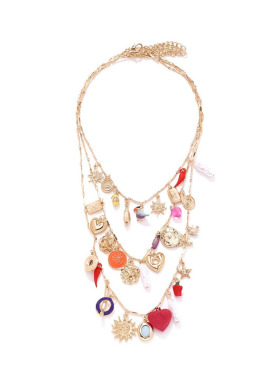 欧美夏日小众多层爱心项链