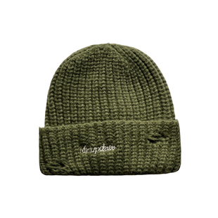 破洞做旧毛线帽女秋冬季大头围显脸小防寒保暖冷帽军绿针织帽子男