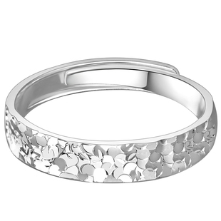 碎碎冰戒指纯银9999情侣高颜值学生党小众设计感食指戒指生日礼物