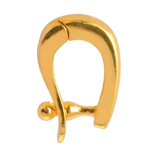 18k金扣加厚半孔珍珠diy配件珠盘可拆卸吊坠空托小提溜au750