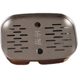 便携茶盘沥水盘不锈钢家用户外沥储水式茶台功夫茶具套装干泡托盘