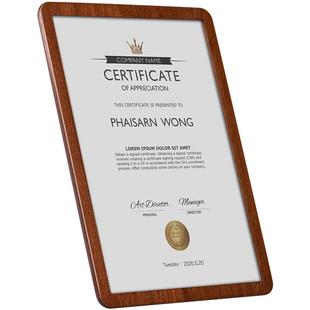 实木荣誉证书框专利授权书框架奖牌装裱框亚克力奖状展示框a4相框