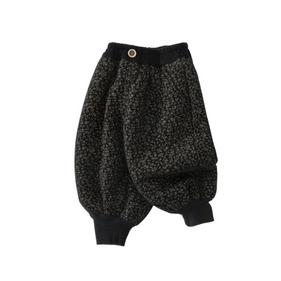 一条过冬男女宝宝加厚加绒保暖碎花卫裤儿童男童女童裤子外穿冬季