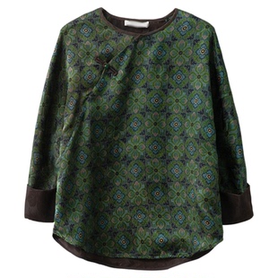 SILVIYE/溯也真丝绞萝香云纱提花挽袖上衣国风100桑蚕丝衬衣早春