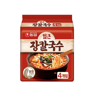 包邮农心韩式刀削面103g*4连包韩国进口拉面方便面辣筋道宽面