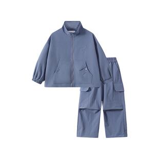 植木男童套装2026春季新款中大童外套伞兵裤运动套装儿童套装童装