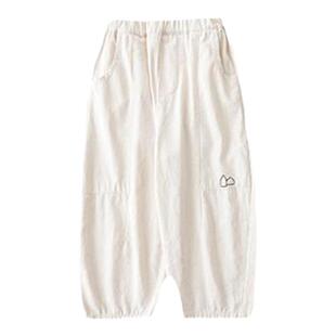 幼悠男童简约绣花立体层次分割设计工装风帅气休闲裤春秋儿童裤子