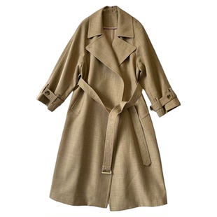 小小家 小个子小码大翻领气质风衣25秋新款简约中长款外套150xs