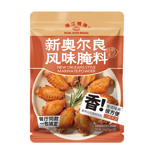 珠江桥牌新奥尔良腌料100g烧烤鸡翅烤肉烤鱼炸鸡粉料油炸家用调料