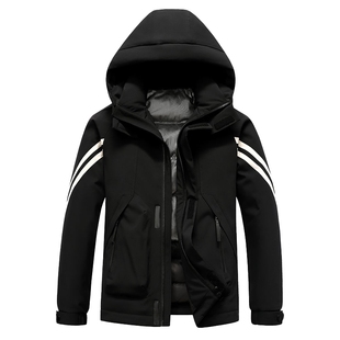 鸭鸭羽绒服男女同款2025年冬季新款休闲短款连帽户外工装保暖外套