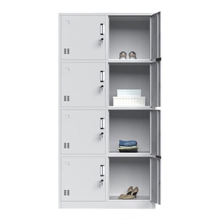 钢制办公室八门储物柜带锁工厂员工更衣柜铁皮收纳柜宿舍换鞋柜