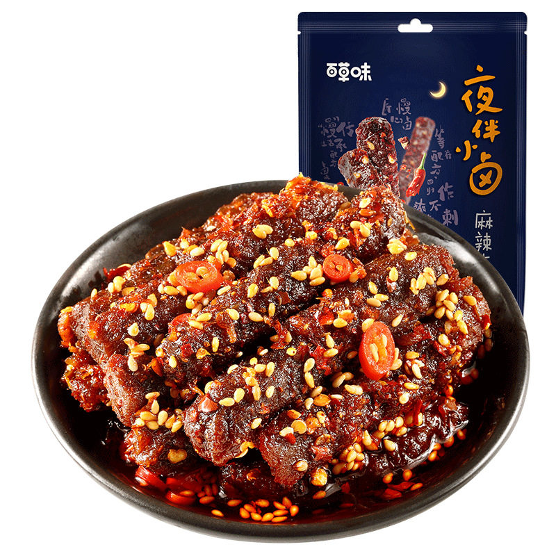 百草味麻辣牛肉干60g巴蜀牛肉条