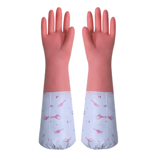 厨房女防水橡胶胶皮加厚洗衣服冬季耐磨耐用加绒家务乳胶洗碗手套