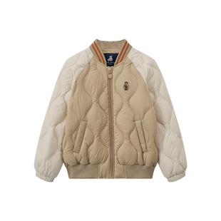 TeenieWeenie Kids小熊童装秋冬季款女童撞色插肩袖棒球领羽绒服