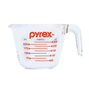康宁pyrex儿童家用早餐玻璃牛奶杯水杯带刻度烘培量杯杯子可微波