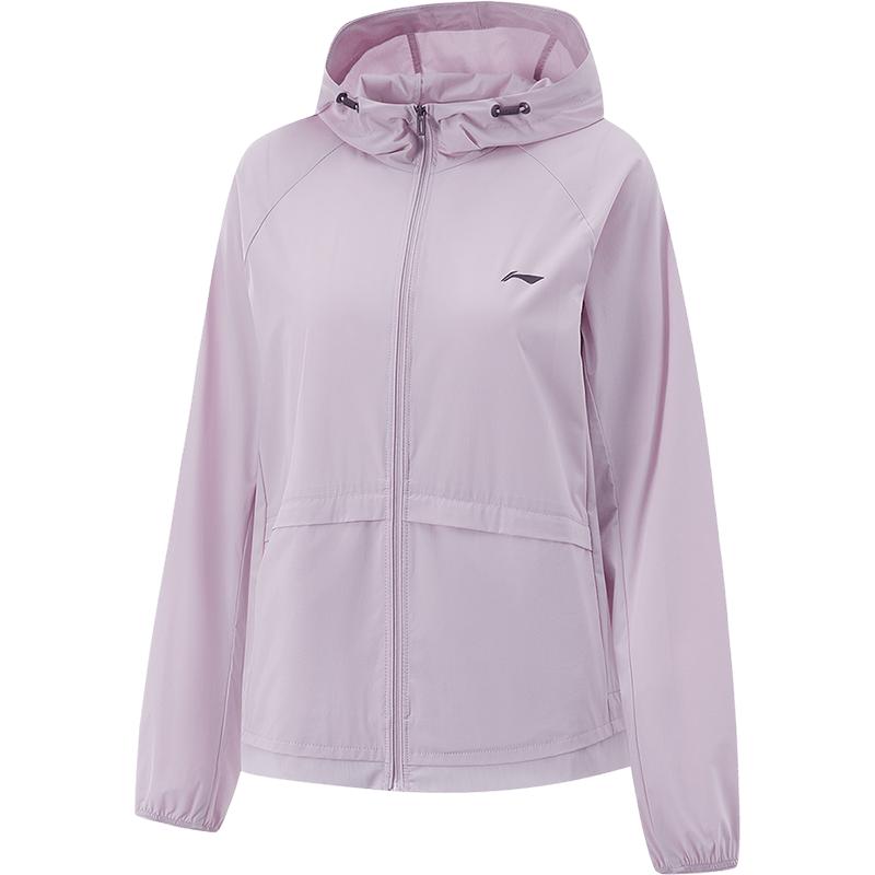 李宁防晒衣女夏新款瑜伽户外皮肤衣原纱冰沙抗紫外线运动薄外套女