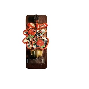 木质磁吸门铃家用入户大门装饰铜铃进门提醒铃铛新年布置挂件黄金