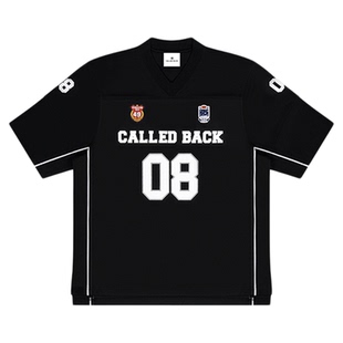 Called Back短袖T恤女2026春夏新款宽松休闲百搭黑色印花短款上衣