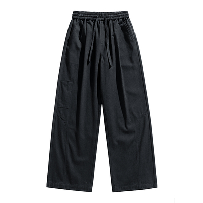 啄木鸟纯棉男士直筒宽松休闲裤子