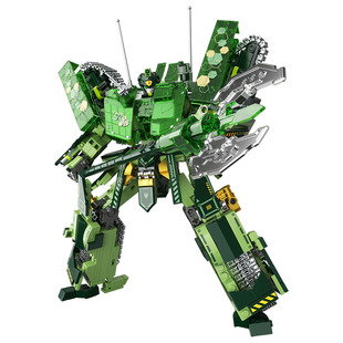 JAKI佳奇积木龙渊重甲变形机甲99A坦克组装模型拼装玩具男孩礼物