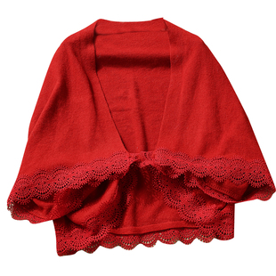 忆南栀红色2025新中式旗袍披肩外套时尚洋气高档秋冬女订婚晚礼服