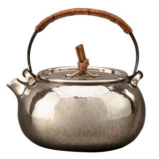 宽山堂999纯银手工制作真锅一块打急须250ml泡茶壶口打出工艺银壶