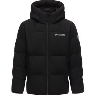 坦博尔2025新款秋冬季男士羽绒服短款连帽加厚休闲防风面包服外套