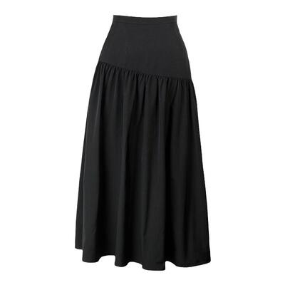 MORDORF高腰修身a字黑色半身裙