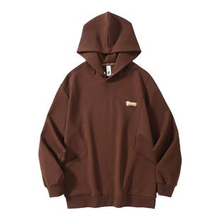 冬季加绒复古卫衣男宽松潮牌美式长袖上衣男士连帽休闲外套男款潮