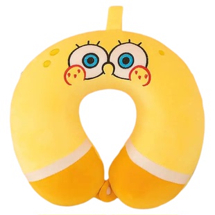 u形便携式护颈枕网红海绵宝宝套脖子护颈u型头枕便携脖颈旅行u型