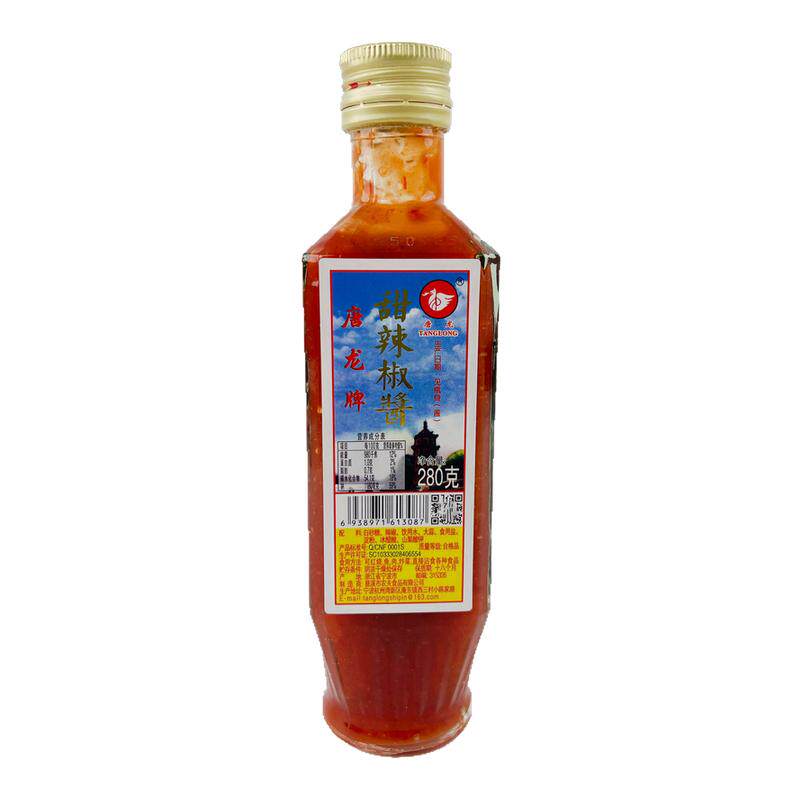 唐龙甜辣酱280g玻璃瓶蘸酱