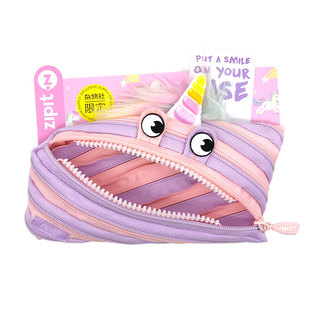 代购ZIPIT杂物社限定独角兽笔袋文具袋眉笔化妆品包中小学生礼物M