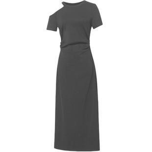 夏季女装2026新款气质黑色露肩修身收腰显瘦包臀裙连衣裙长裙