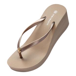 stevesam夏季新款人字拖高跟鞋女防滑厚底增高显瘦沙滩休闲凉拖鞋