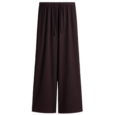 HM女装休闲裤2026夏季新款高腰户外出游时尚松紧腰阔腿裤1216645