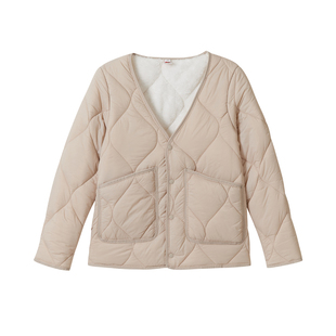 羊羔绒棉衣女短款内穿小棉袄冬保暖羽绒棉内胆打底防寒大V领显瘦