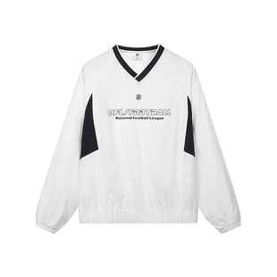 梓渝同款NFL美橄超级碗卫衣 美式复古运动刺绣印花速干V领长袖T恤