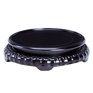 花瓶底座圆形木质 陶瓷茶壶花盆佛像鱼缸奇石头实木摆件旋转底座