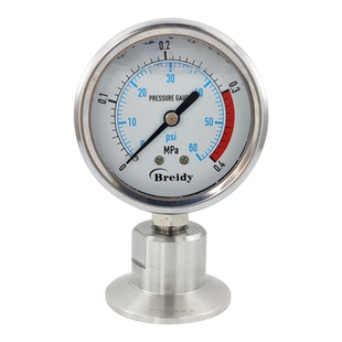 隔膜压力表YTP60不锈钢耐震压力表防腐蚀底座快接卡盘酸碱专用